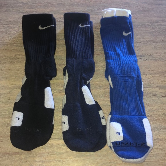 black and blue nike elite socks